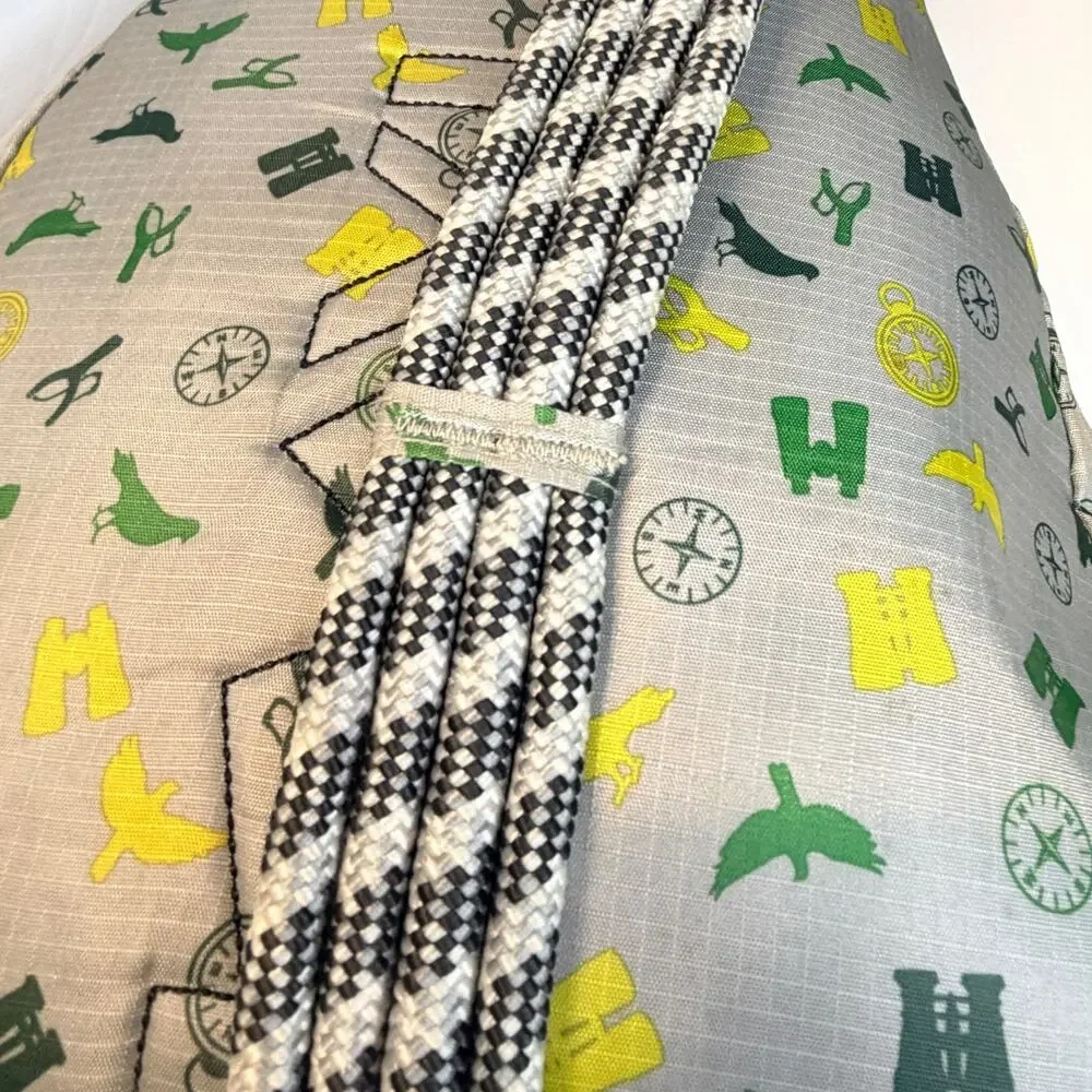 KAVU Rope Sling Crossbody Backpack Gray Bird Compass Outdoors Print